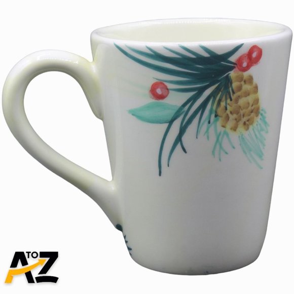 Set of 4 Pfaltzgraff Hand Painted Holiday Market Coffee Mugs Dishwasher & Microw - Picture 4 of 14